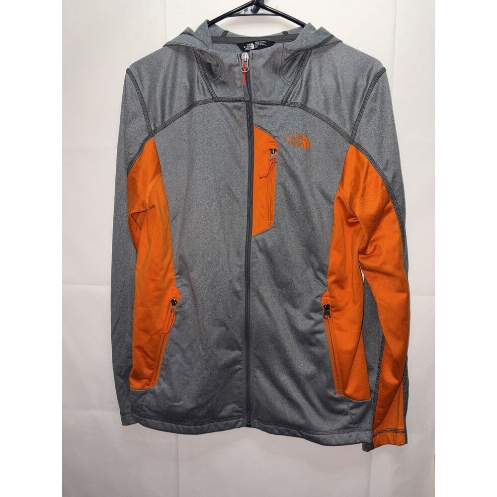 The North Face Canyonlands Full Zip Mens Small Gray Orange Colorblock Hooded